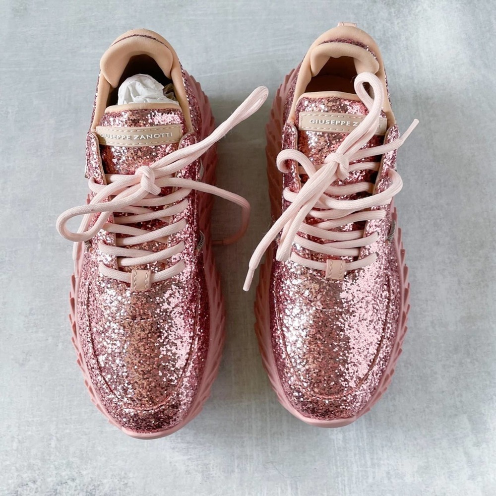 Guiseppe Zanotti Glitter Sneaker Babydoll Pink - Picture 3 of 8